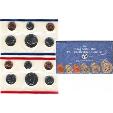 United States Mint UNC coinset 1991 P and D